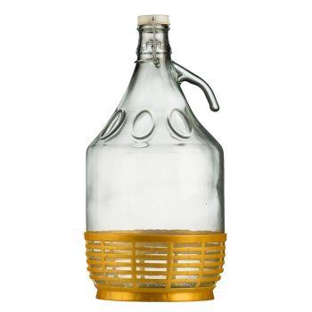    Demizson 5 Literes csatos üvegpalack + Műanyag alj pálinkás üveg