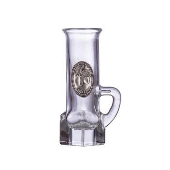 Ón címkés füles Grappa üvegpohár  0,04 Literes szilva