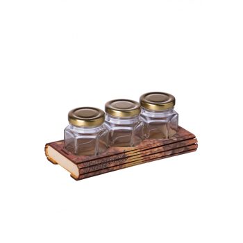 Fa Fűszertartó Hexa 3 fűszeres ajándéktárgy