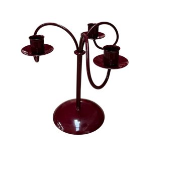 Fém gyertyatartó bordó 3-as