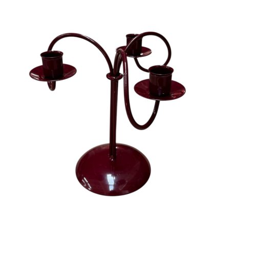 Fém gyertyatartó bordó 3-as