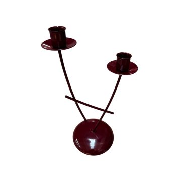 Fém gyertyatartó bordó 2-es