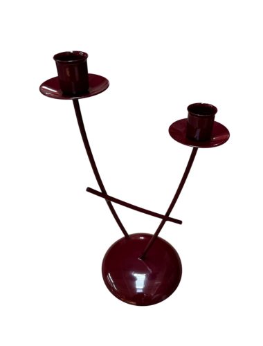Fém gyertyatartó bordó 2-es