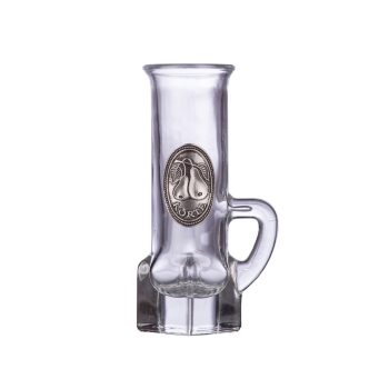 Ón címkés füles Grappa üvegpohár  0,04 Literes körte