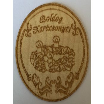 Fa címke ovál kari koszorú