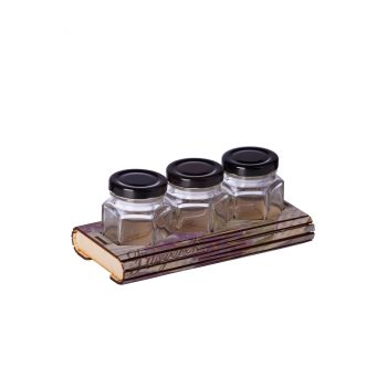 Fa fűszertartó Hexa 3 levendulás ajándéktárgy