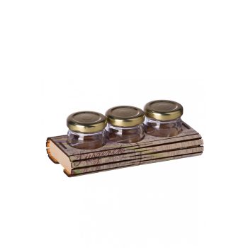 Fa fűszertartó Mono 3 levendulás ajándéktárgy