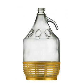   Demizson 5 Literes csavarzáras üvegpalack + Műanyag alj pálinkás üveg